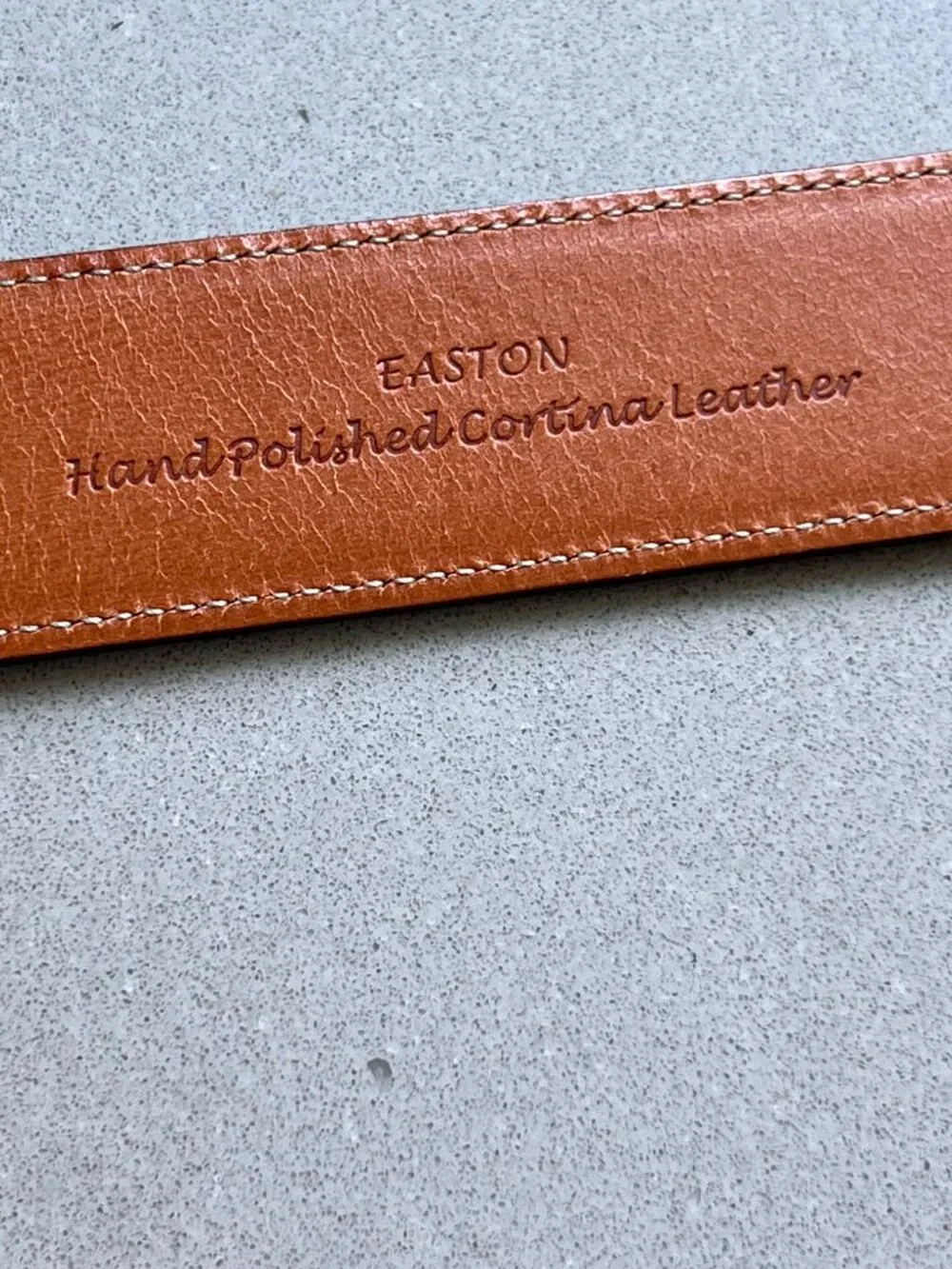 Trafalgar Easton Hand-Polished Cortina Leather Belt Brown Men's Dress Casual, 44